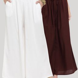 Clora Creation Women Pack of 2 Solid Wide Leg Palazzos-picture-8