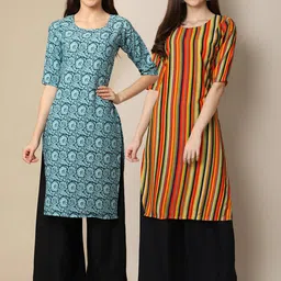 7threads 1 Stop Fashion Pack Of 2 Printed Crepe Kurta-picture-39