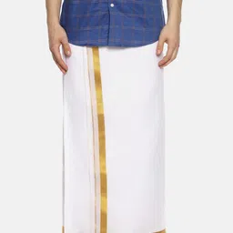 Sethukrishna Men Pack Of 2 White Solid Cotton Readymade Dhoti image 4