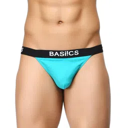 BASIICS by La Intimo Men Pack Of 2 Blue & Teal Solid Low Rise Thongs image 2