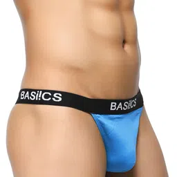 BASIICS by La Intimo Men Pack Of 2 Blue & Teal Solid Low Rise Thongs image 4