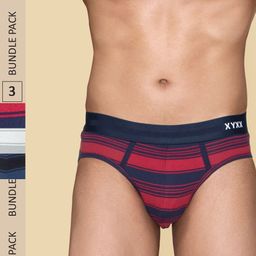 XYXX Men Striped Pack of 3 Streax Intellieaze Super Combed Cotton Brief XYBRF3PCKN820-picture-47