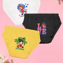 NUSYL Girls Pack Of 3 Printed Cotton Basic Briefs NUGCBRFPO3.0005-picture-20
