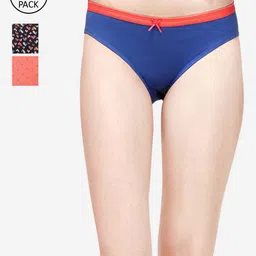 Soie Women Pack of 3 Print & Solid Classic Brief Panty-image-34