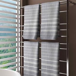 Athom Living Grey 4 Pieces Striped Pure Cotton 250 GSM Bath Towels-picture-9