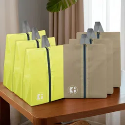 Kuber Industries Beige 6 Pieces Fabric Multi-Utility Organisers-picture-41