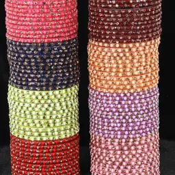 LAVAZZA Set Of 96 Glass Studded Bangles-picture-53