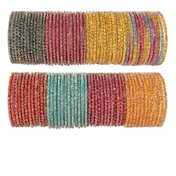 LAVAZZA Set Of 96 Glass Studded Bangles-picture-52