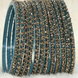 LAVAZZA Set Of 48 Crystals Studded Glass Bangles image 3