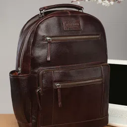 Teakwood Leathers Brown Leather Backpack-picture-17