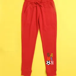 NUSYL Kids Red Printed Joggers-image-19