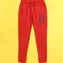 NUSYL Kids Red Printed Joggers-image-57
