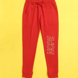NUSYL Kids Red Printed Polyester Regular Fit Joggers-picture-46