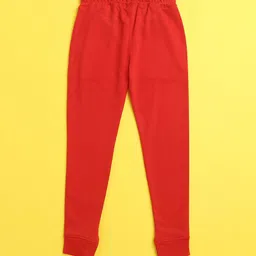 NUSYL Kids Red Solid Joggers image 2
