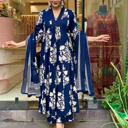 rini and niri Printed Kurta, Trouser/Pant & Dupatta Set-picture-14