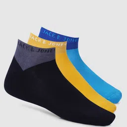 Jack & Jones Men Pack Of 3 Patterned Ankle-Length Cotton Socks image 1