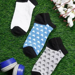 MUTAQINOTI Men Multi Set of 3 Cotton Antimicrobial Socks image 1