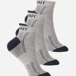 Wildcraft Adults Grey & Navy Blue Pack of 3 Colourblocked Ankle Length Socks-picture-10