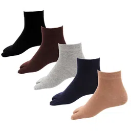 RC. ROYAL CLASS Women Pack Of 5 Solid Cotton Ankle-Length Socks image 1