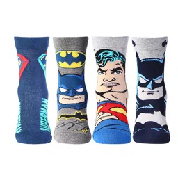 Bonjour Boys Pack of 4 Superman & Batman Above Ankle Socks-picture-24