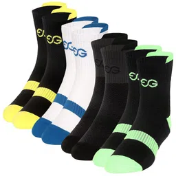 SuperGear Men Pack of 4 Patterned Above Ankle Length Cycling Socks-image-10