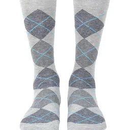 FOOTPRINTS Men Pack Of 2 Checked Odour Free Calf-Length Socks image 2