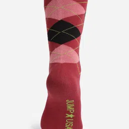 JUMP USA Men Pack Of 3 Black & Red Calf-Length Trendy Socks image 2
