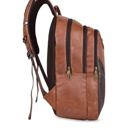 Veneer Unisex Tan Solid Backpack image 4