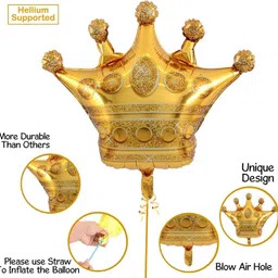 crafty villa Solid Golden and Red Happy Birthday Decoration Combo Balloon image 4