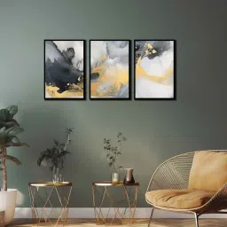 wens Marble Multicolour Canvas & MDF (Set of 3) Framed Art Panels image 2