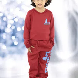 Kids Cave Girls Text Printed Mid-RiseTracksuits image 1