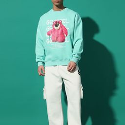 GRIFFEL Men Printed Oversized Sweatshirt With Mid Rise Track Pant-picture-49