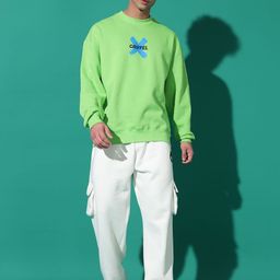 GRIFFEL Men Printed Oversized Sweatshirt With Track Pant-picture-17