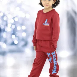 Kids Cave Girls Text Printed Mid-RiseTracksuits image 5