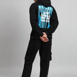 GRIFFEL Typography Printed Hooded Fleece Cotton Tracksuit image 5