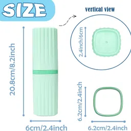 alwafli Portable Toothpaste Holder bathroom Travel Container with Cup for Camping Trip Toothbrush Case image 3