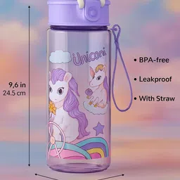 inox Kids Sipper Bottle – Plastic with Straw for School & Travel (purple)” 500 ml Water Bottle image 3