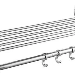 goldfinch Drop Steel 24-Inch Chrome Towel Rack with Folding Shelf 24 inch 5 Bar Towel Rod-picture-22