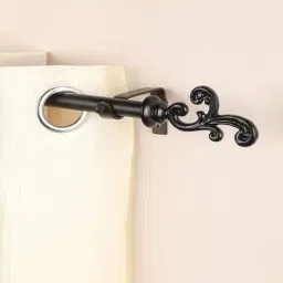 Black Iron 48 - 88 Inches Expandable Curtain Rod with Accessories-image-71