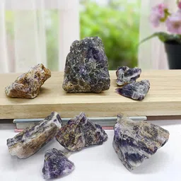 shubhanjali Natural Rough Amethyst Raw Stone for Reiki Crystal Healing Purple Amethyst Rough Raw Gemstones for Vastu Correction 250 Grams Regular Rectangular Crystal Stone image 2