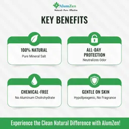 alumzen UnderArm Deodorant Alum Block | Natural Fitkari | No Fragrance image 3