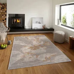 sapana carpet-mats Beige & Brown Abstract Polyester 4 x 6 Feet Machine Made Carpet-picture-14