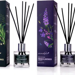 aromahpure Reed Diffuser with 12 Fiber Reed Sticks Lavender, Lemongrass Room Air Freshener Diffuser Set-picture-22