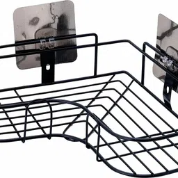 msunique GI Self-Adhesive Corner Wall Shelves for Bathroom Organizer/ Storage/ Rack Stainless Steel Wall Shelf-picture-30