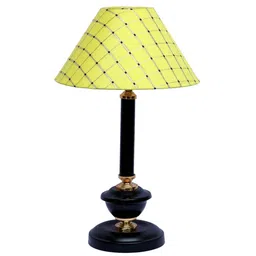 Yellow Shade Table Lamp With Metal Base By Foziq image 4