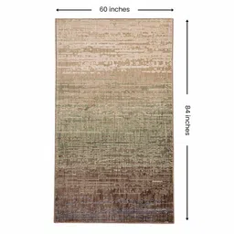 sapana carpet-mats Beige & Brown Abstract Polyester 5 x 7 Feet Machine Made Carpet image 2