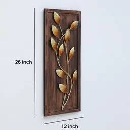 toughcrafts Modern Leaf Copper Iron Wall Art Without LED image 2