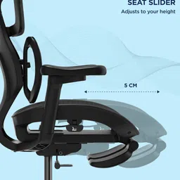 the sleep company Elite Breathable Mesh Ergonomic Chair In Black Colour image 5