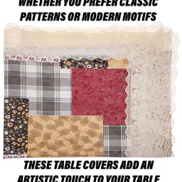 Kuber Industries Black & White Floral Printed 8 Seater Table Cover image 4