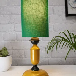 Homesake Gold-Toned & Green Textured Table Lamps With Shade-picture-33